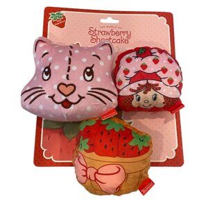 The World of Strawberry Shortcake 3 Pack of Plush Dog Toys Squeaks